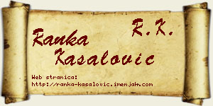 Ranka Kasalović vizit kartica